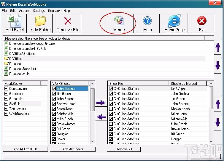Merge Excel Workbooks下载,Excel合并软件,Excel合并